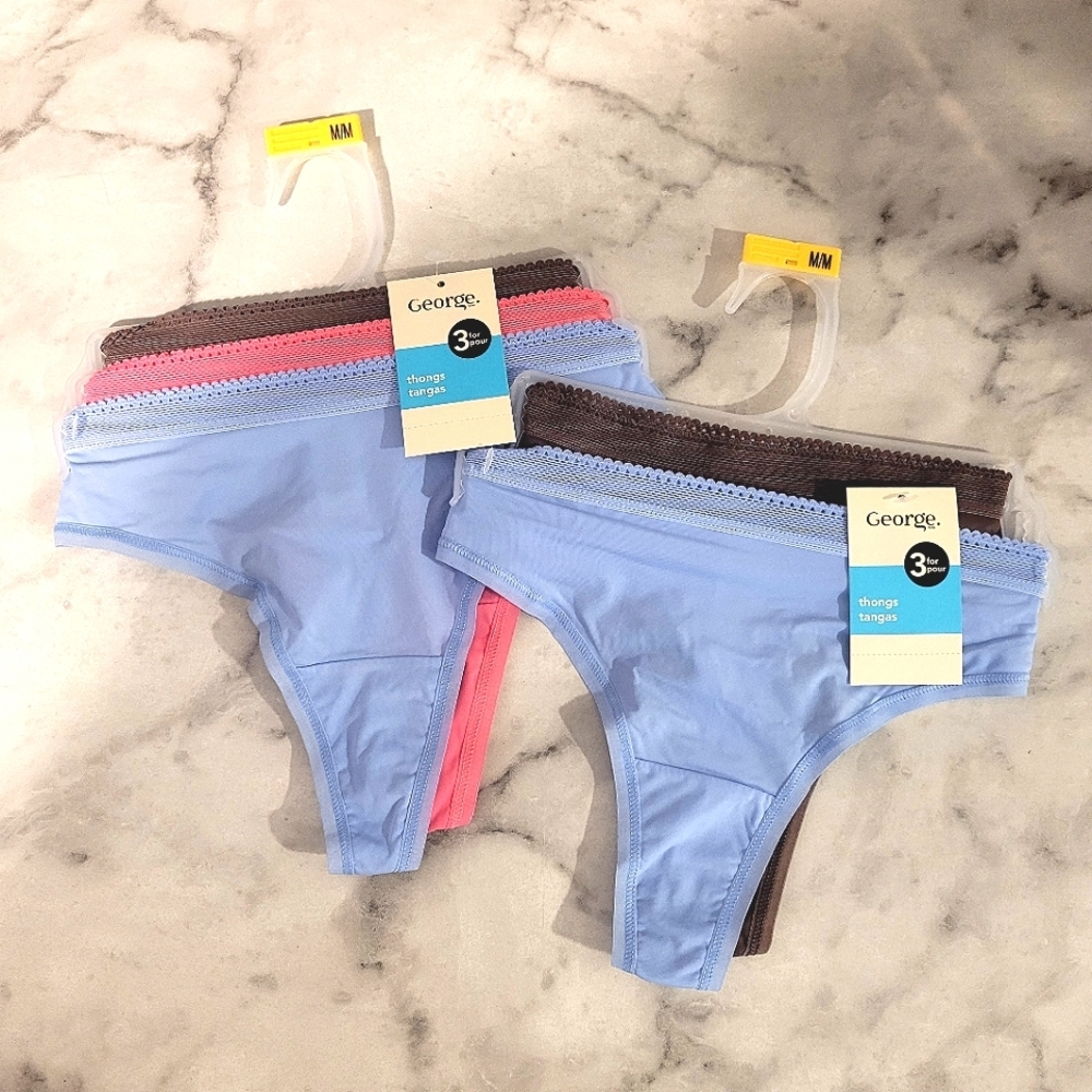 BNWT George Women's Thongs Medium